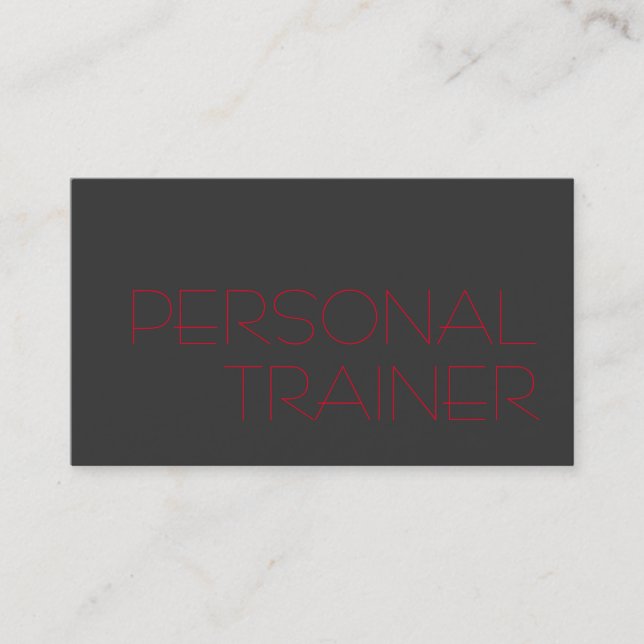 Grått Red Personal Trainer Fitness Sport Visitkort (Framsida)