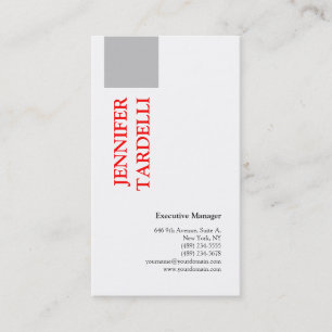 Grått Red White Minimalist Modern Professionell Visitkort
