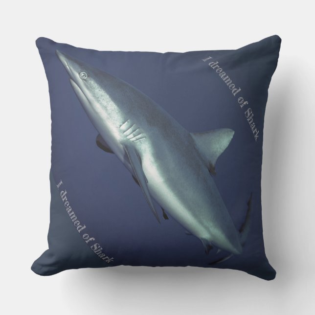 Grått Reef Shark Utomhuskudde (Framsida)