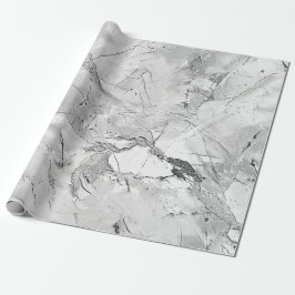 Grått ’Regal Stone Vein’ Marble Struktur Wrapping Presentpapper