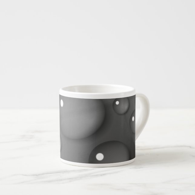 Grått Regndroppbakgrund Espressomugg (Framsida höger)