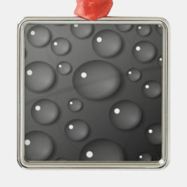 Grått Regndroppbakgrund Julgransprydnad Metall