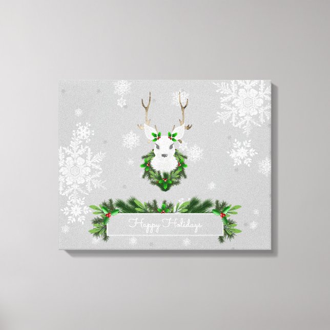 Grått Reindeer-Kanvastryck Canvastryck (Framsida)