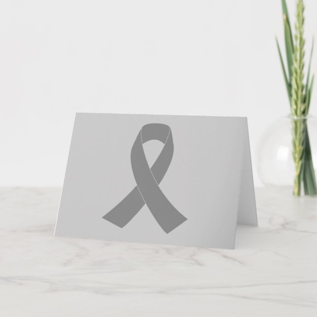 Grått Ribbon Awareness - Zombie, Brain Cancer Kort (Framsida)