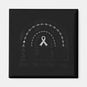 Grått Ribbon Brain Cancer Awareness Month Rainbow Magnet