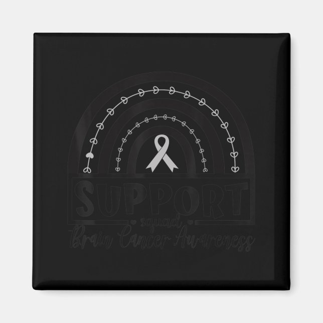 Grått Ribbon Brain Cancer Awareness Month Rainbow  Magnet (Framsidan)