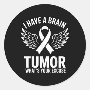 Grått Ribbon Brain Tumor Awareness Apparat För man Runt Klistermärke