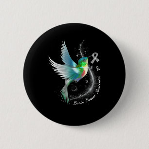 Grått Ribbon Hummingbird Brain Cancer Awareness Mo Knapp