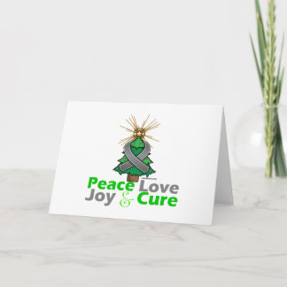 Grått Ribbon jul Peace Kärlek, Joy & Cure Helgkort