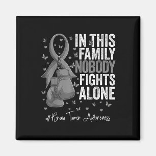 Grått Ribbon Survivor Fighter Brain Tumor Awarenes Magnet