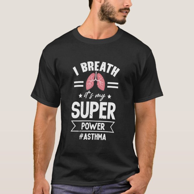 Grått Ribbon World Asthma Day Support Asthma Aware T Shirt (Framsida)