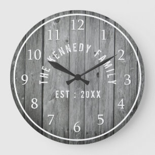 Grått ridit ut Wood lantbrukarhemefternamn Stor Klocka