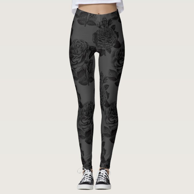 Grått Ro Black Leggings (Framsida)