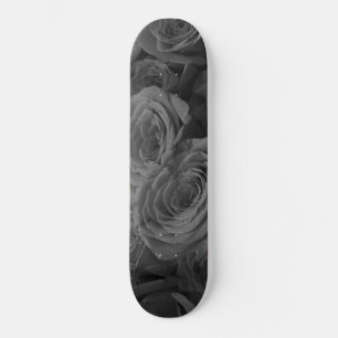 Grått-ro, blommigt--foto, grått mini skateboard bräda 18,5 cm