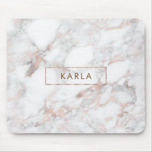 Grått & Ro-guld Faux Marble Musmatta