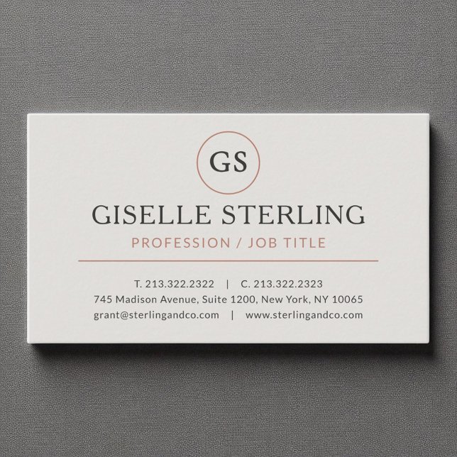 Grått Ro Guld lyxur minimalistisk Professionell Visitkort (Skapare uppladdad)