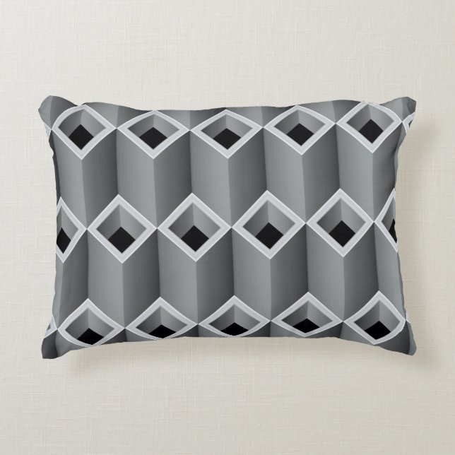 Grått rör ovanpå varandra - sömlös backgro prydnadskudde (Framsidan)