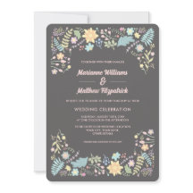 Grått Rosa Aqua Modern Blommigt Bröllop