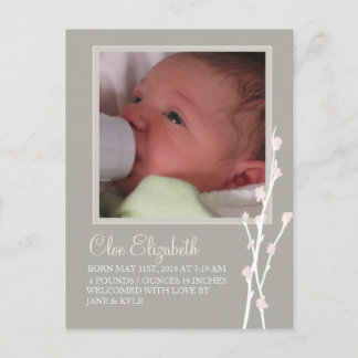 Grått & Rosa Blommar Meddelande 2