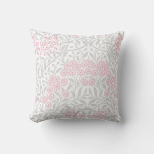 Grått Rosa Blommigt Damask-mönster Kudde