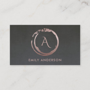 GRÅTT  ROSA BRUSH STROKE CIRCLE LOGOTYP MONOGRAM VISITKORT
