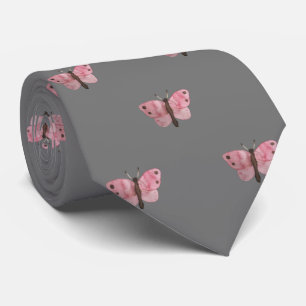 Grått Rosa Butterfly Bröllop Professionell Work Slips