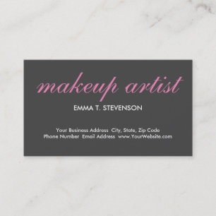 Grått Rosa Cute Plain Makeup Artist Visitkort