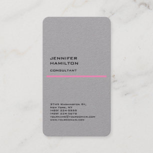 Grått Rosa Minimalist Modern Unik Plain Visitkort