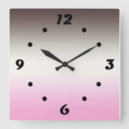 Grått rosa Ombre Fyrkantig Klocka