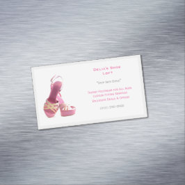 Grått Rosa Shoes Mode Magnetiska Visitkort