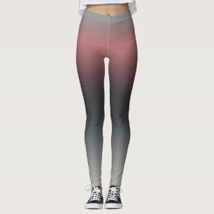 Grått, rosa, svart gradient, Ombre. Leggings