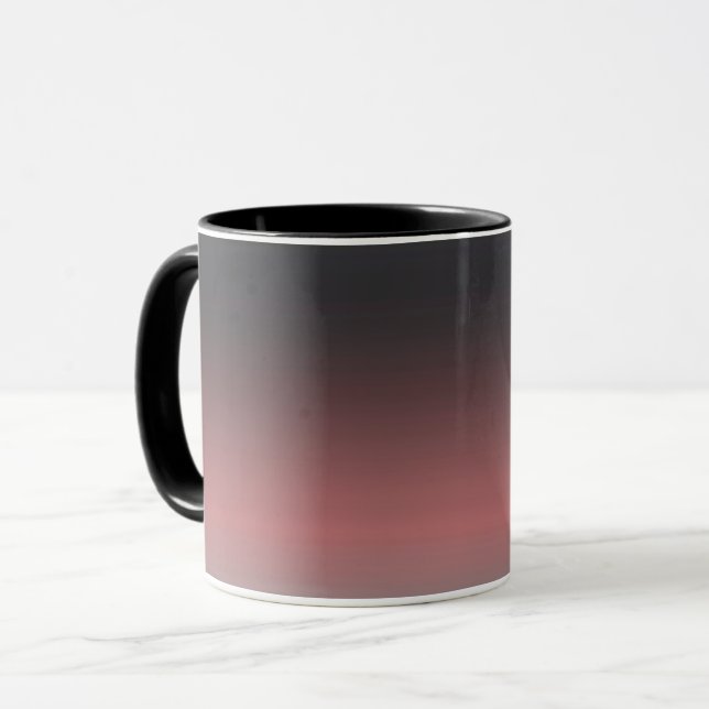 Grått, rosa, svart gradient, Ombre. Mugg (Framsida vänster)