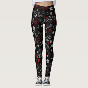 Grått Rosett band Multi..Diabetes Leggings