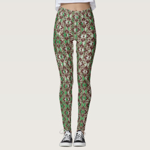 Grått-, rött- och Grönt-mönstradare Leggings
