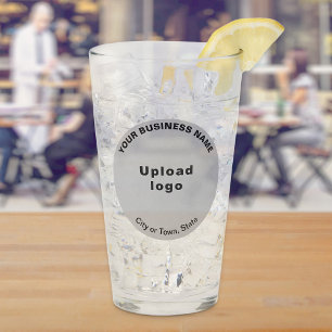 Grått Round Shape Business Brand på Glass Kopp