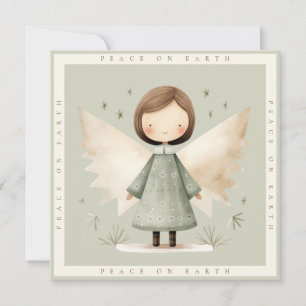 Grått Rustic Angel 1 Fotopatalt Helgdag-kort Julkort