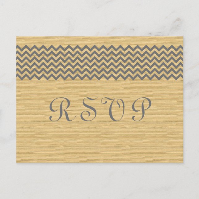 Grått Rustic Chevron OSA Postcard Inbjudan Vykort (Framsida)