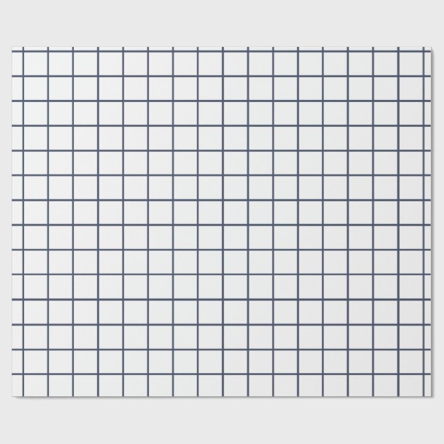 Grått rutnätmönster presentpapper (Platt)