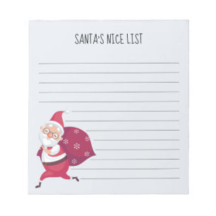 Grått Santa's Nice List Anteckningsblock