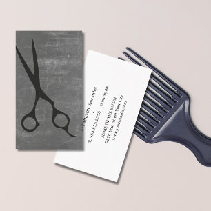 Grått-saxar Hairstylist - Modern Minimalist Mörk Visitkort