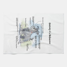 Grått Schnauzer Kitchen Towel Kökshandduk