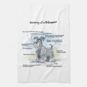 Grått Schnauzer Kitchen Towel Kökshandduk