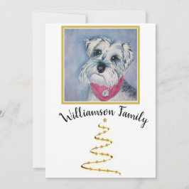 Grått Schnauzer Puppy Merry Julkort