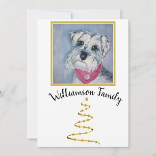 Grått Schnauzer Puppy Merry Julkort