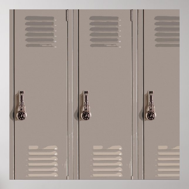 Grått School Lockers, High School Student Poster (Framsidan)