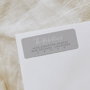 Grått Script Namn-Returetiketter Returadress Etikett