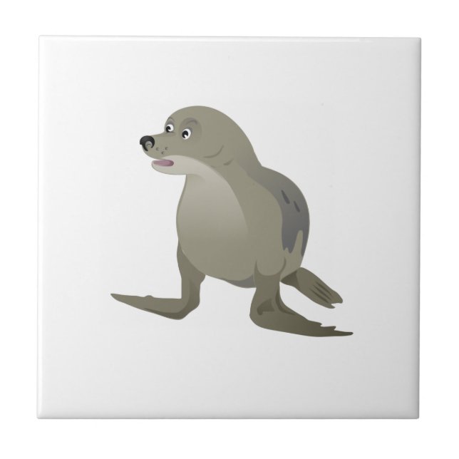 Grått Seal Kakelplatta (Framsidan)