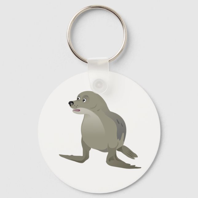 Grått Seal Nyckelring (Framsida)