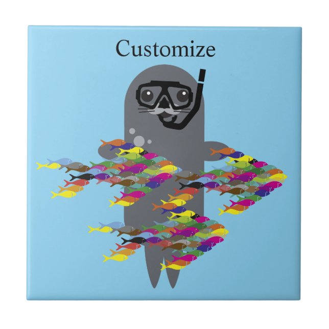 Grått Seal Thunder_Cove Kakelplatta (Framsidan)