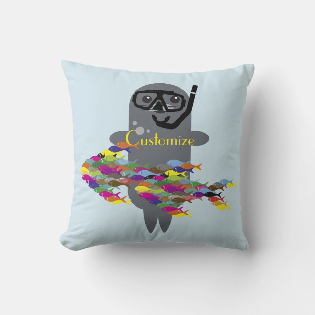 Grått Seal Thunder_Cove  Kudde (Framsida)